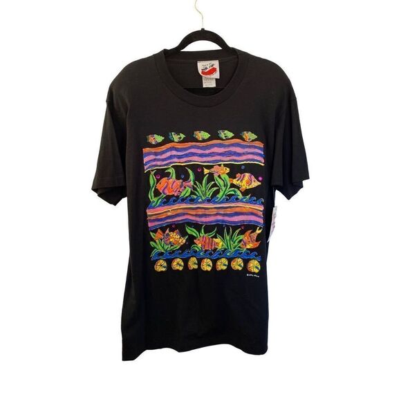 Vtg dead stock Y2K eyes on California hand-painted, puffy paint T-shirt ￼ - Picture 1 of 5